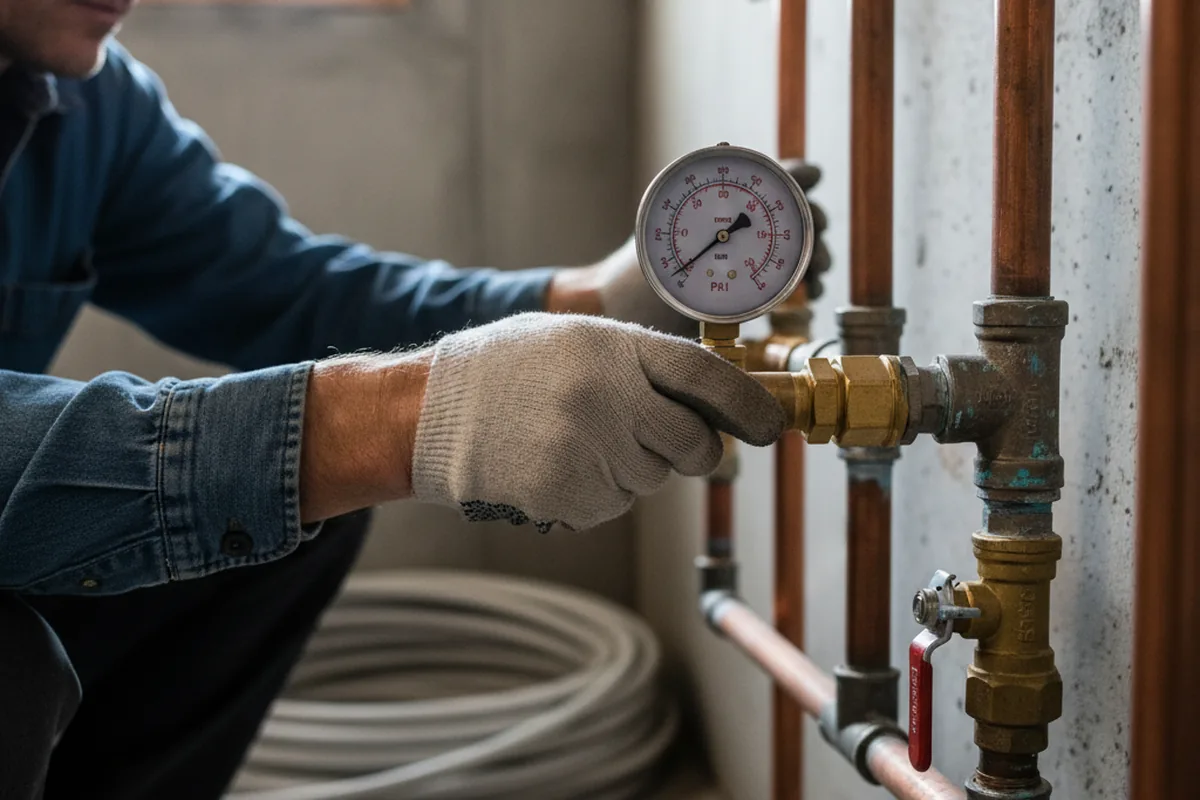 Pressure testing a repaired line during Water Line Repair in Alpaugh